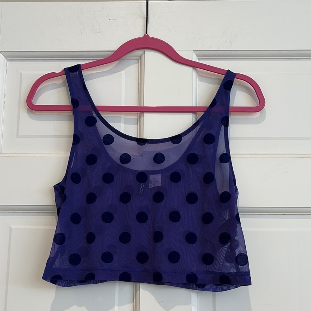 Sheer Purple Polka Dot Crop Top Divided by H&M